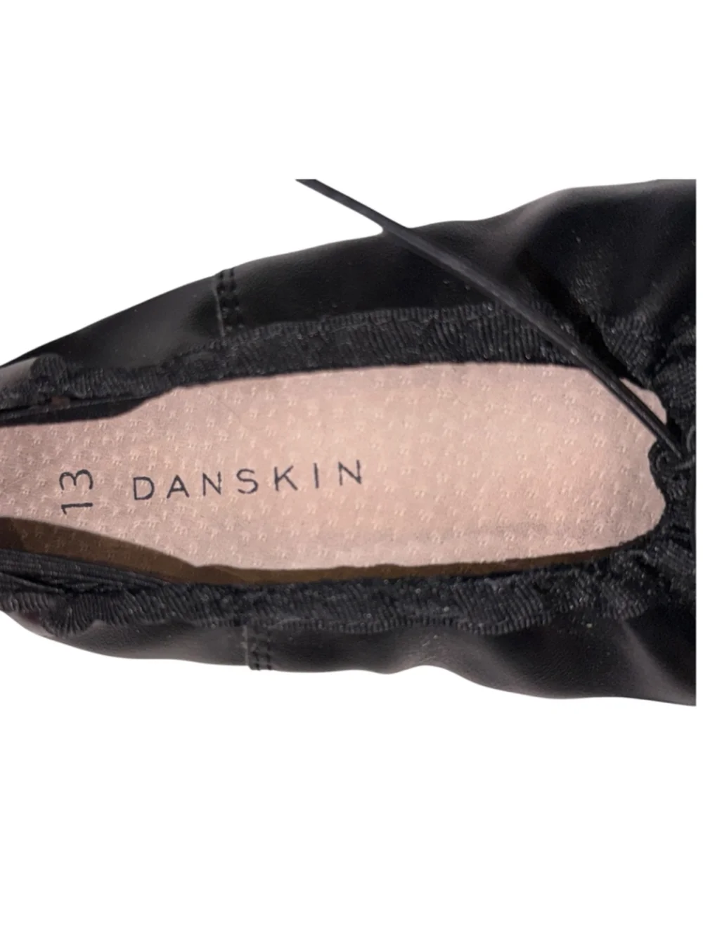 Danskin Black Leather Ballet Slippers Dance Shoes Girls Size 13